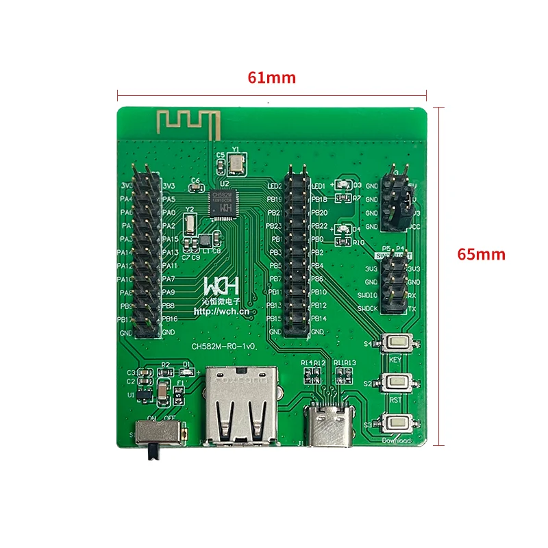 2Pcs/Lot CH582M/CH583M Evaluation Board 32-bit RISC-V Core BLE 5.3 Specification