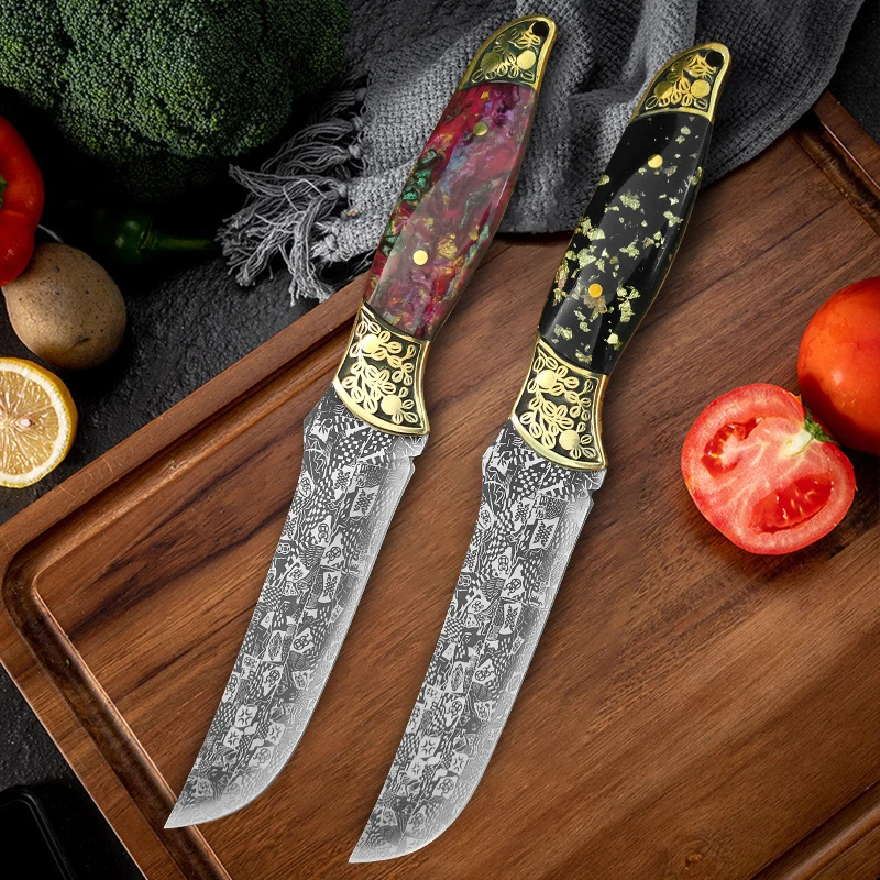 Damascus Steel Kitchen Knife Meat Cleaver Boning Knife Full Tang Handmade Forged Knife Multi-purpose Cooking Chef Knife