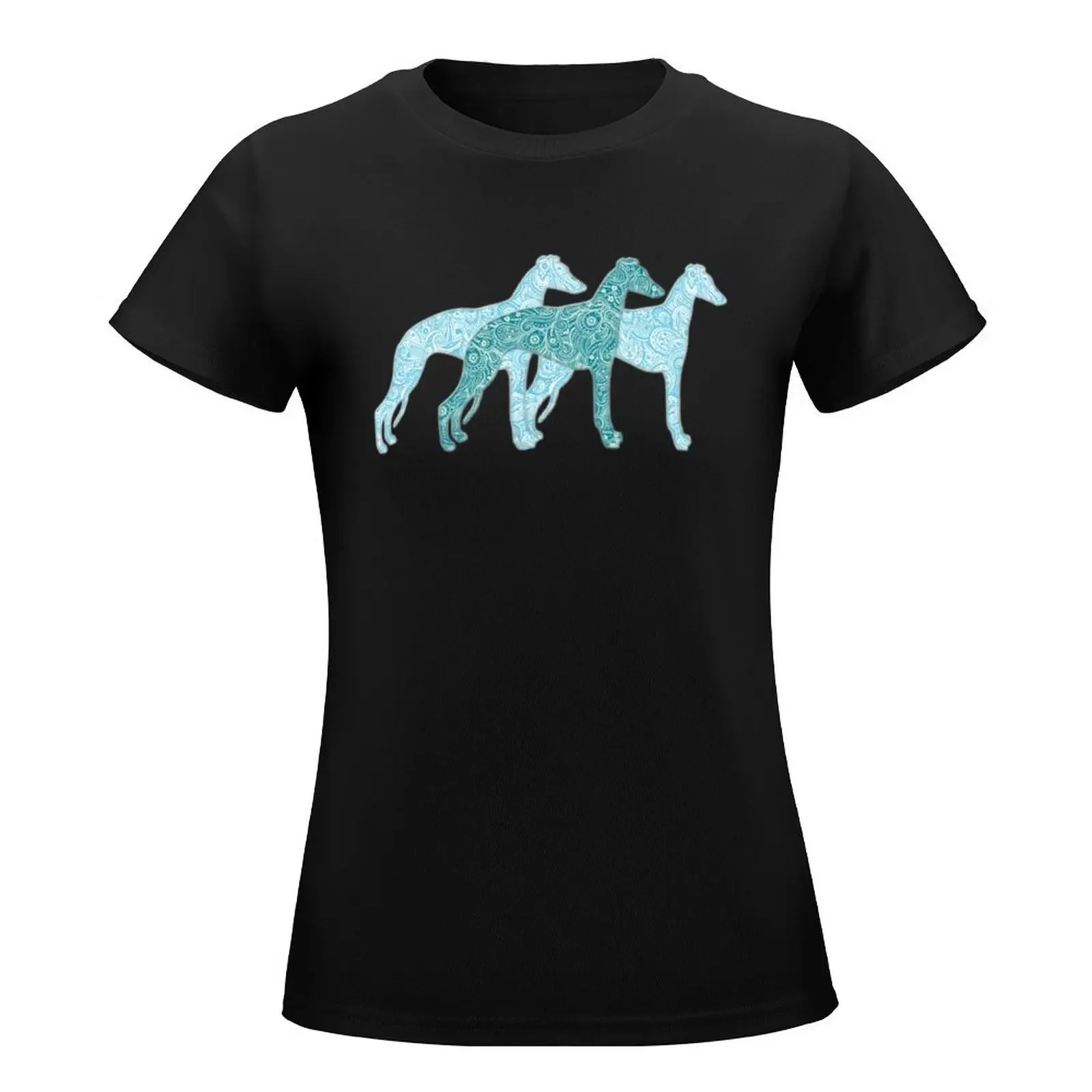 Paisley whippet trilogy T-Shirt graphics Female clothing clothes for Women