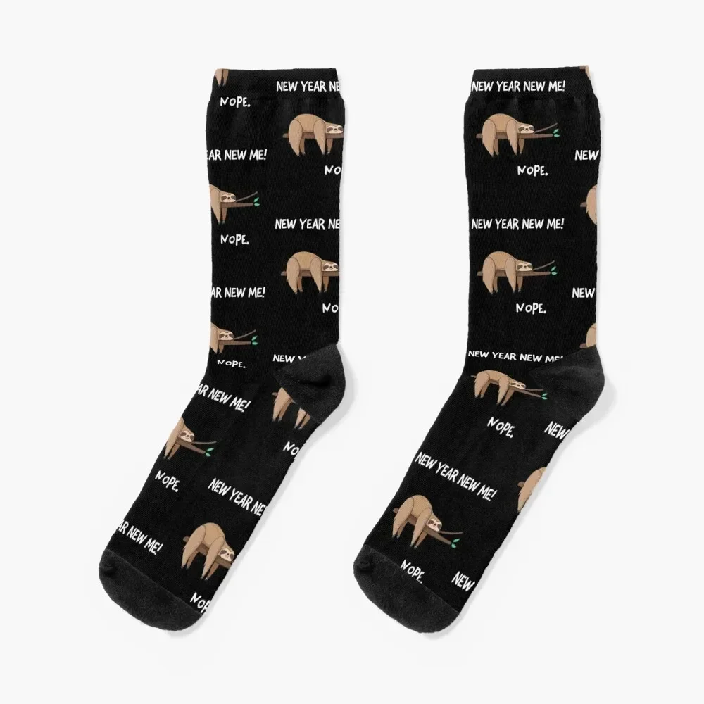 Funny Sloth for a Lazy New Year Socks winter gifts funny gift hockey FASHION Socks For Women Men's