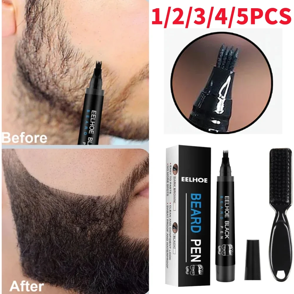 Beard Filling Pen Professional Barber Pencil Beard Enhancer Brush Beard Coloring Shaping Tools Eyebrow Engraving Shape Mustache