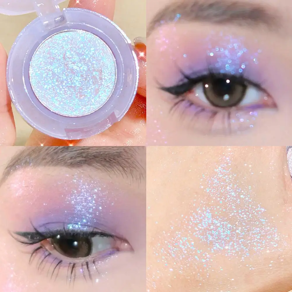 Paleta de Sombra Monocromática Impermeável, Diamond Glitter, Eye Shadow Highlighter, Lasting Eyes Maquiagem, Pigmentos Mulheres Cosméticos