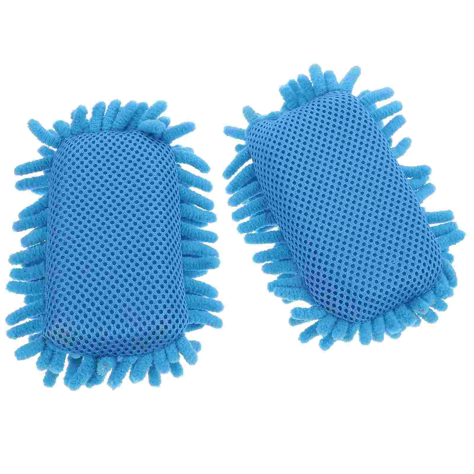 

2 Pcs White Chalk Chenille Blackboard Eraser Cleaner Dust-free Wiper Blue Child