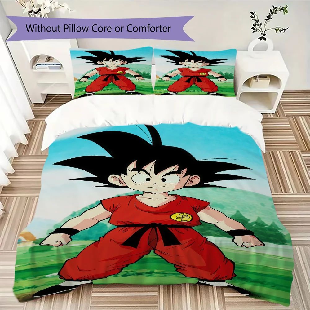 Son Goku Anime 3pcs Bedding Set, Duvet Cover with 2 Pillowcases, Digital Printed, No Insert, Gift -HYQ25