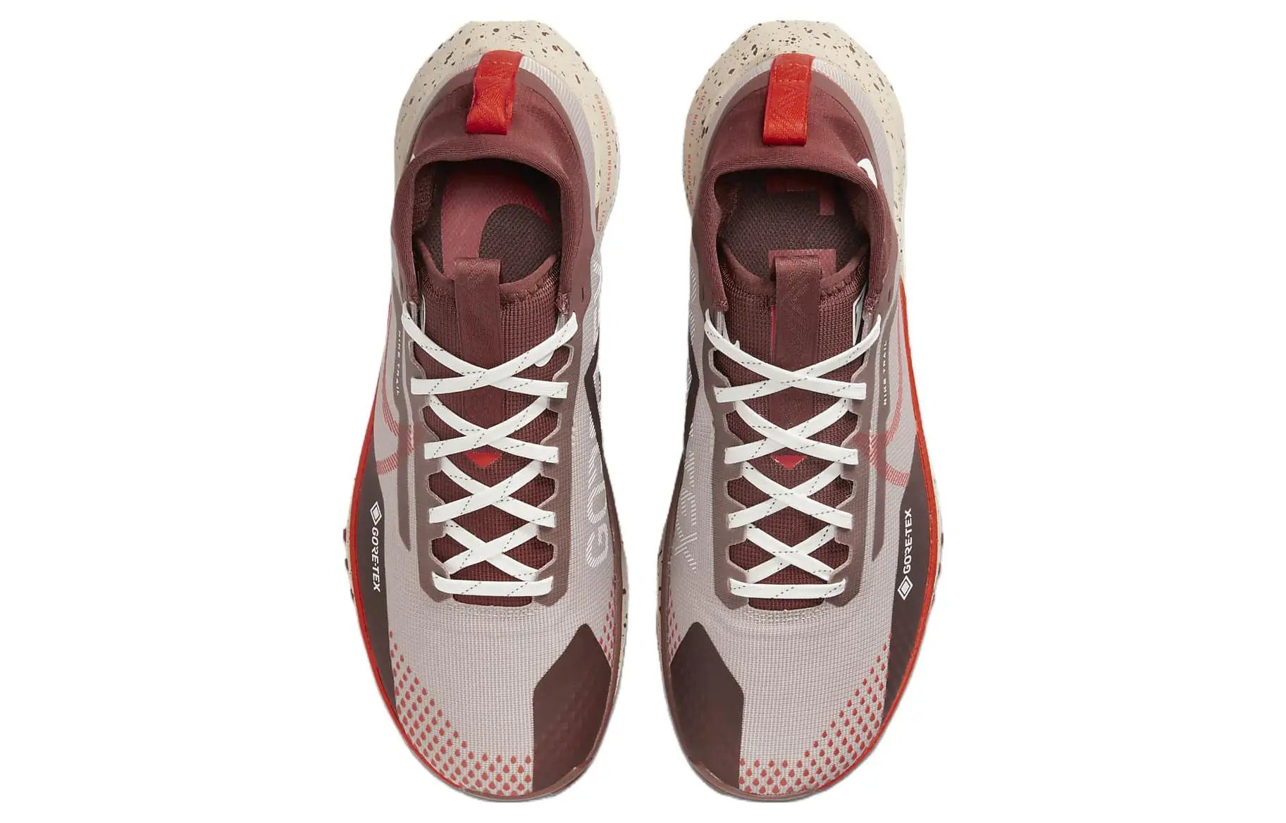 Nike React Pegasus Trail 4 Gore Tex Diffused Taupe Dark Pony Sail Picante Red DJ7926-200