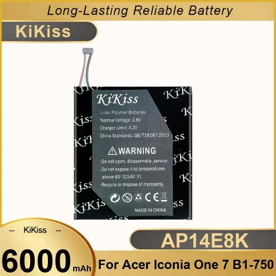 

Аккумулятор для планшета Acer Iconia One 7 B1-750 AP14E8K, 6000 мАч, высокая емкость