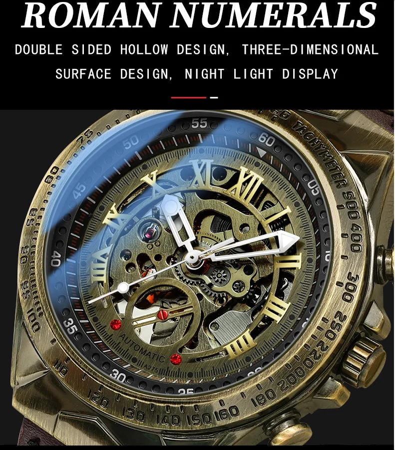 Retro Leather Band Men Automatic Mechanical Watch 2024 Business Casual Calendar Luminous Clock Waterproof Watches for Men