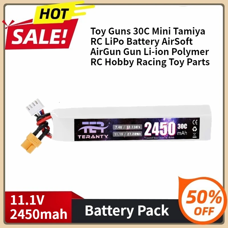 

Toy Guns 30C Mini Tamiya RC LiPo Battery AirSoft AirGun Gun Li-ion Polymer RC Hobby Racing Toy Parts 3S 11.1V 2450mah Battery