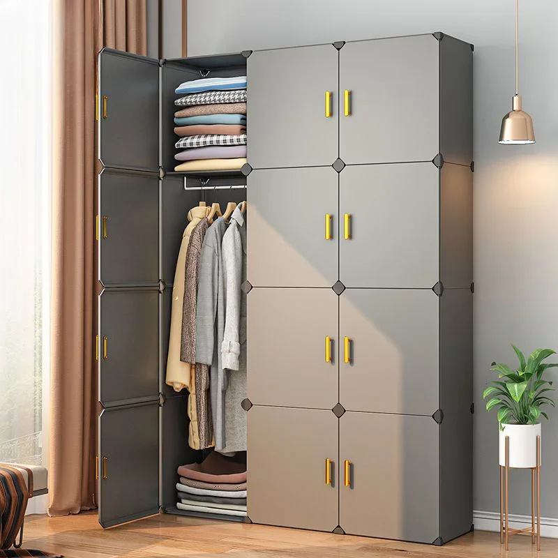 

New Simple Wardrobe Clothes Assembly Plastic Collapsible Sturdy Dustproof Cabinets Dressers Cube Storage Locke Closet Furniture