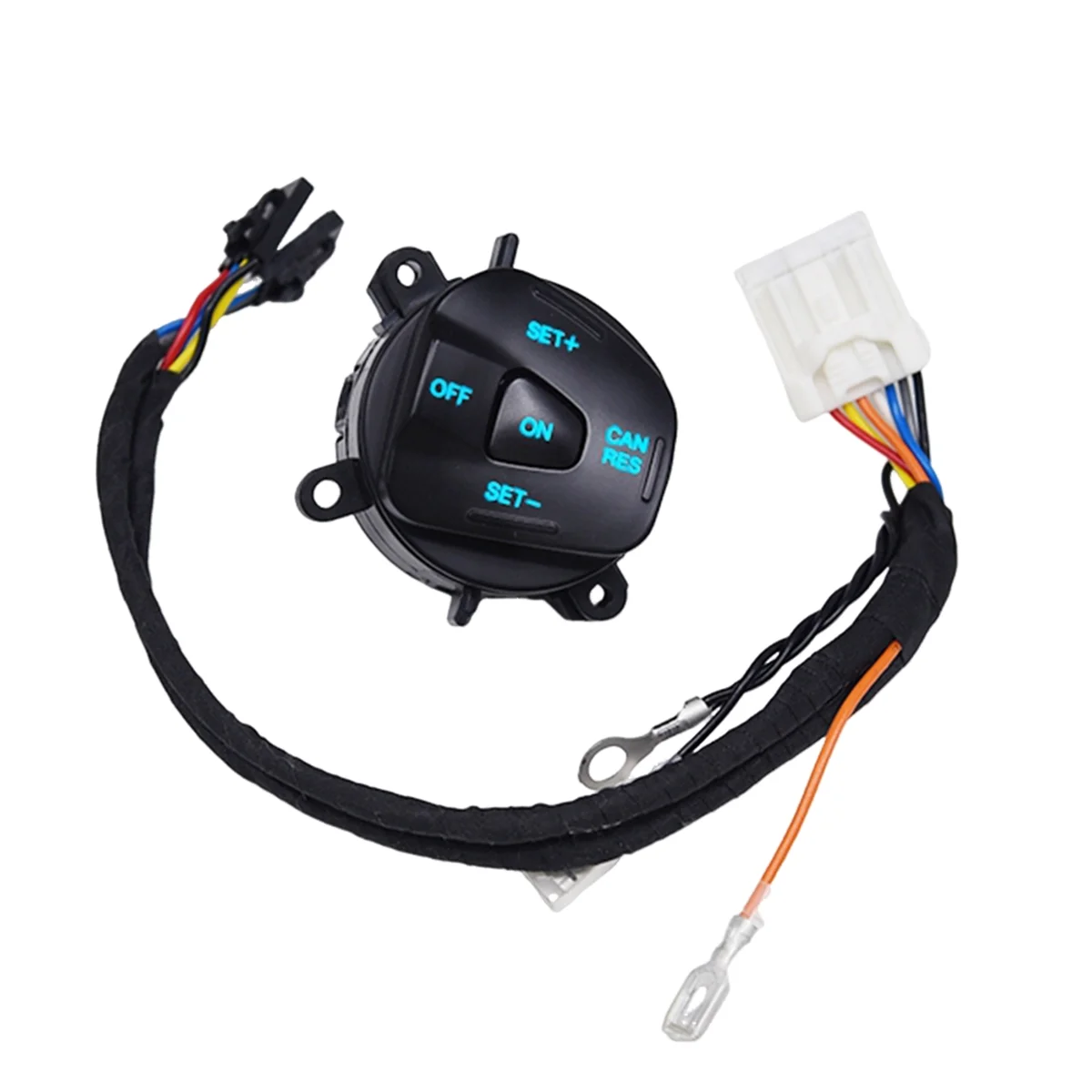 Car Blue LED Steering Wheel Right Cruise Control Switch Button with Wiring for Ford Fiesta MK7 Escort Ecosport