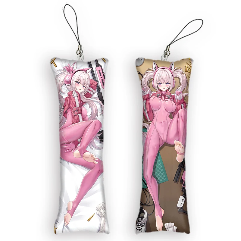 Dakimakura  Mini Keychain Anime Double-Sided Printed Small Pillow Pendant Cute Otaku Keychain Decor