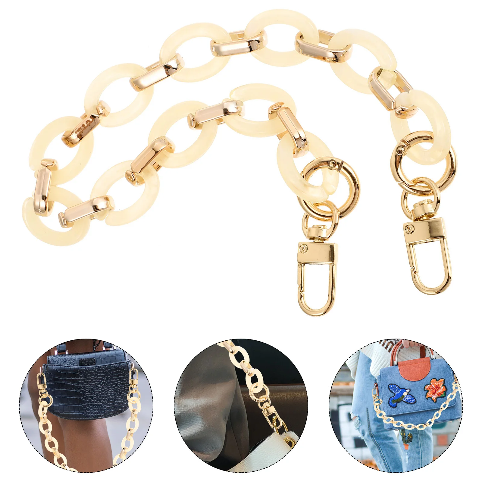 明るい色の樹脂チェーンショルダーストラップファッショナブルな軽量バッグ交換用ストラップ財布ハンドル屋外使用用