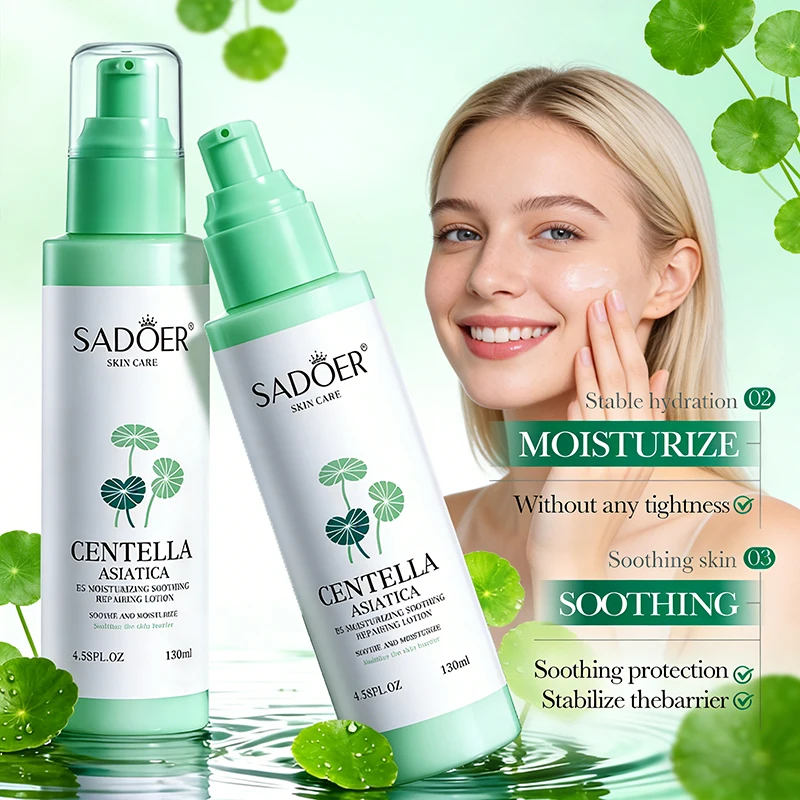 Loção Facial Hidratante SADOER Centella Anti-envelhecimento Anti-rugas Suavizante Nutritiva Clareadora Essência para Cuidados com a Pele