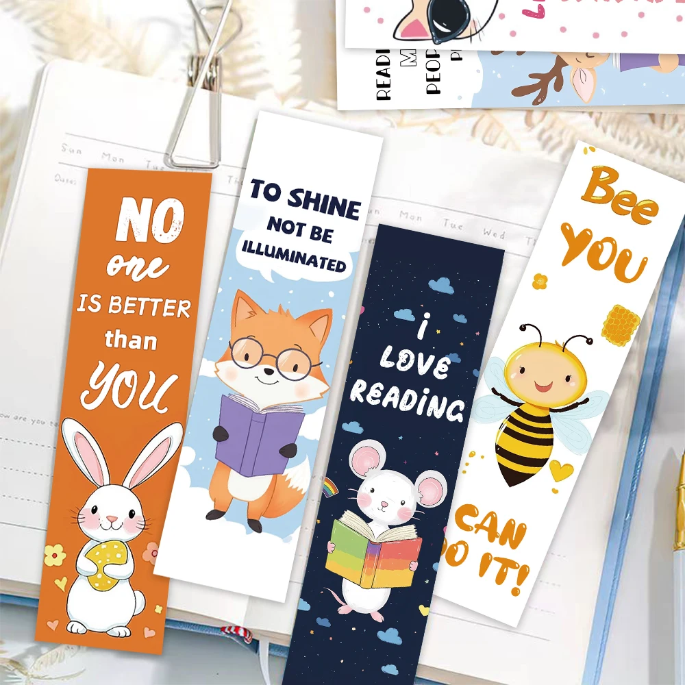 30pcs Cartoon Animal Read Bookmarks Love Reading Card Decorations Reading Pages Book Marks Student Stationery Supplies Gifts