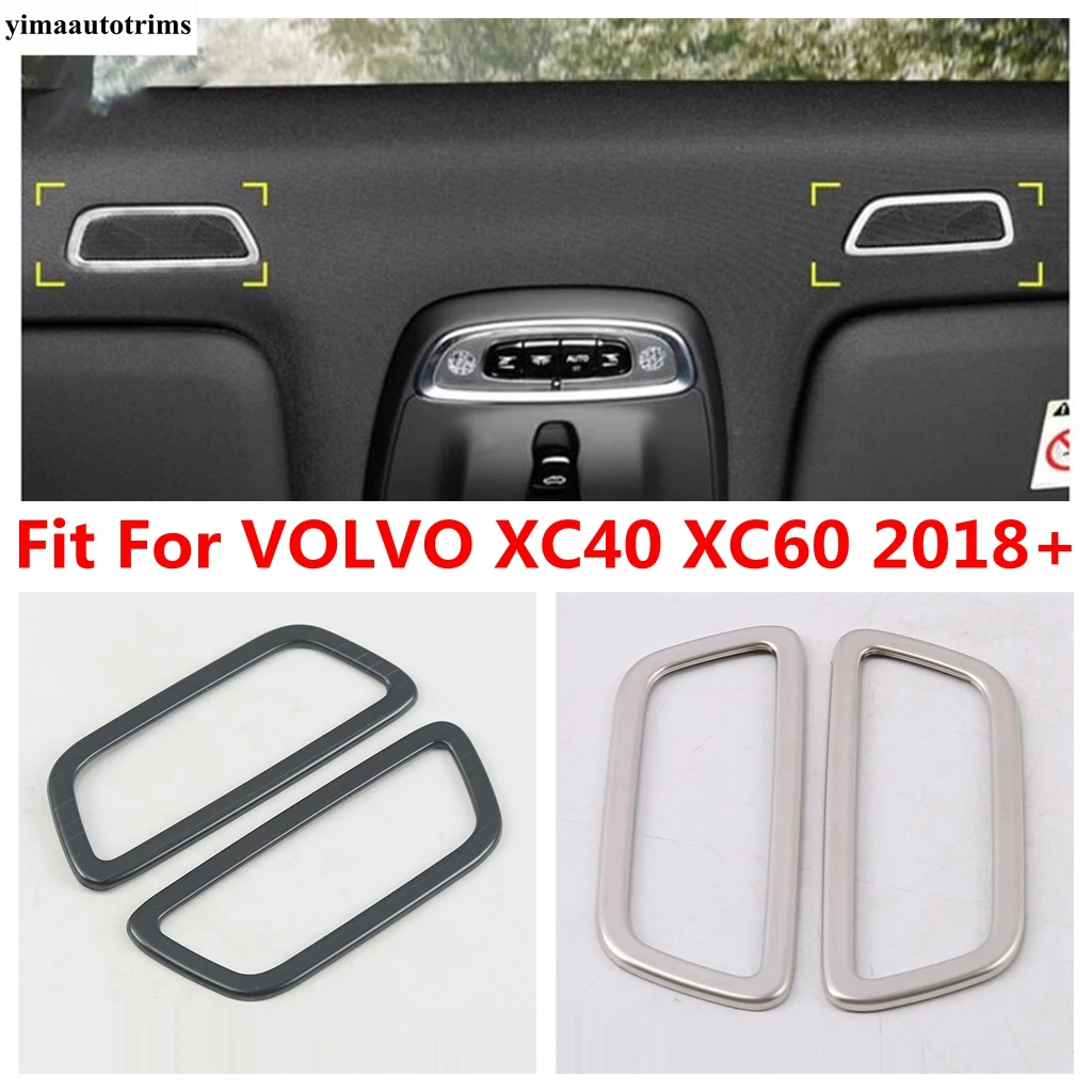 Roof Speaker Audio Loudspeaker Sound Frame Decor Cover Trim For VOLVO XC40 XC60 2018 - 2024 Stainless Steel Accessories Interior