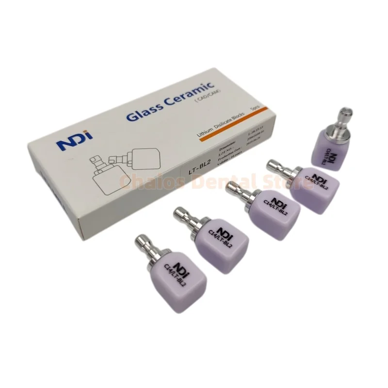  5Pcs/Box NDI C14 Lithium Disilicate Dental Glass Ceramic Blocks Emax LT/HT for CAD CAM Sirona Cerec Milling System