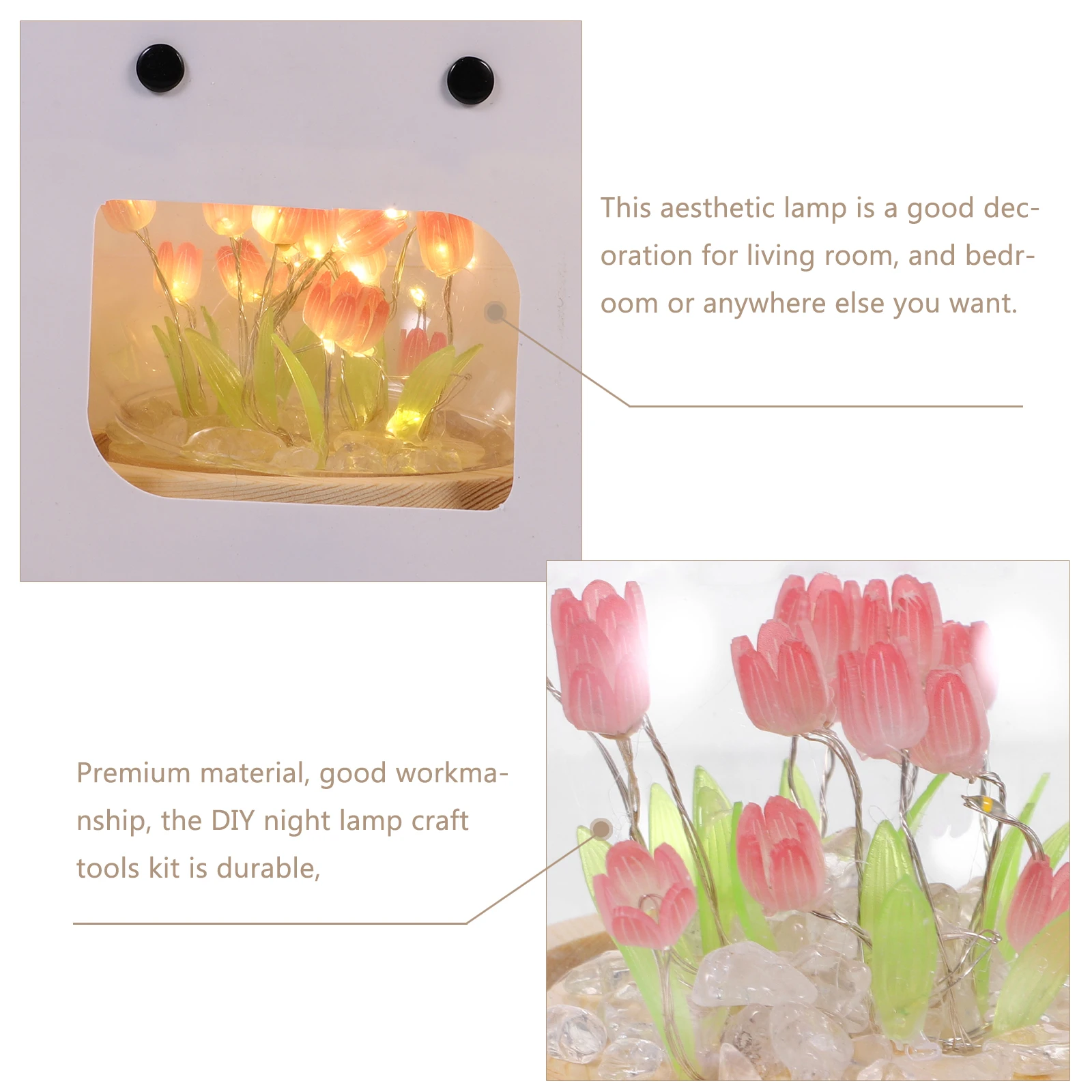 

Tulip Night Light Decorative Lamp Handmade EyeFriendly Charming Plastic Bedroom Atmosphere DIY Flower Lamps Creative Warm