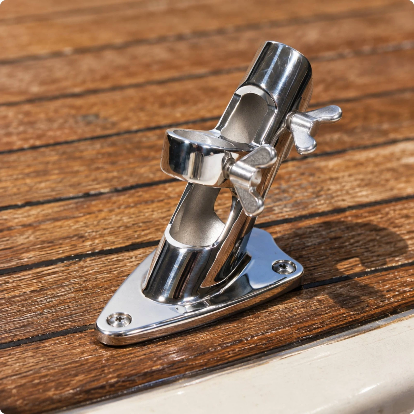 Boat Flagpole Mount Weatherproof Marine Flagpole Holder Stainless Steel Flag Pole Holder Outdoor for Boats, Yachts