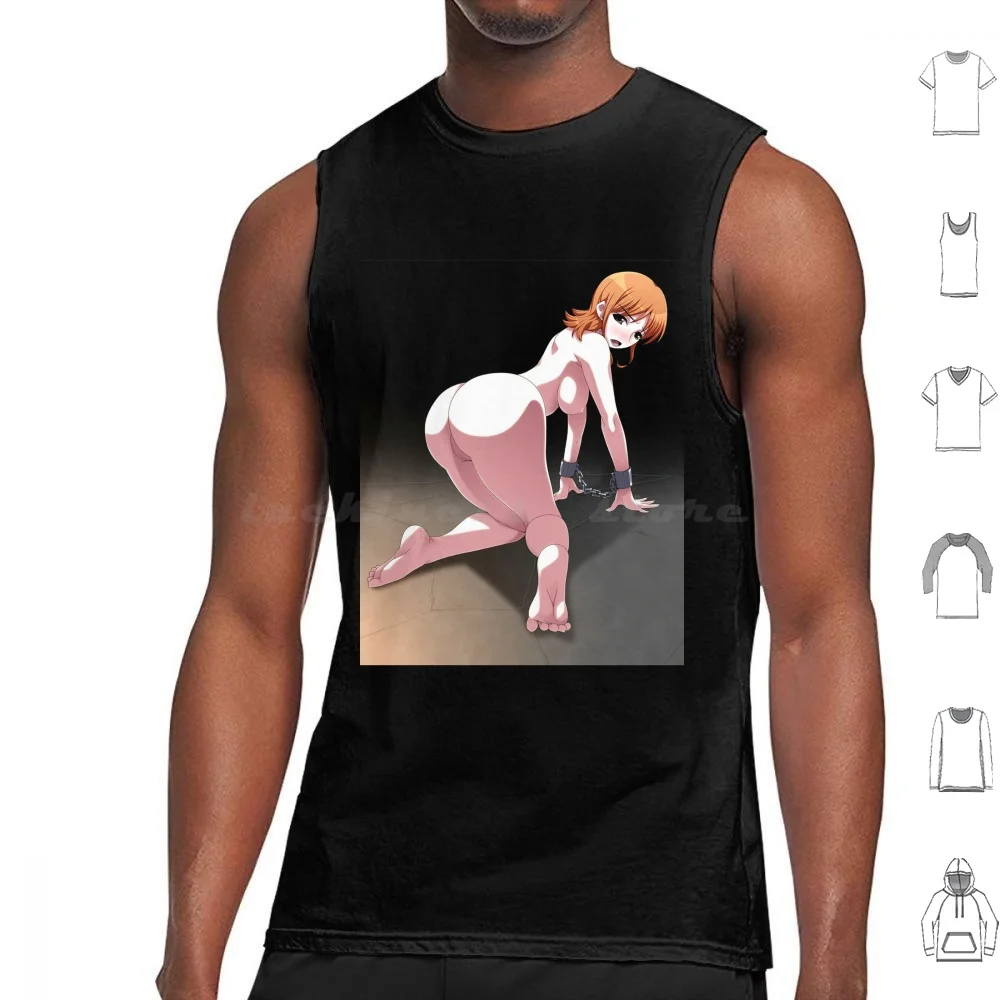 Camisetas sin mangas de Anime Babe, chaleco sin mangas, Sexy, Hentai Ecchi Echi, tetas eróticas Lewd, titanes, Hot Chick, mujer, chica, pechos, pezones, Oppai