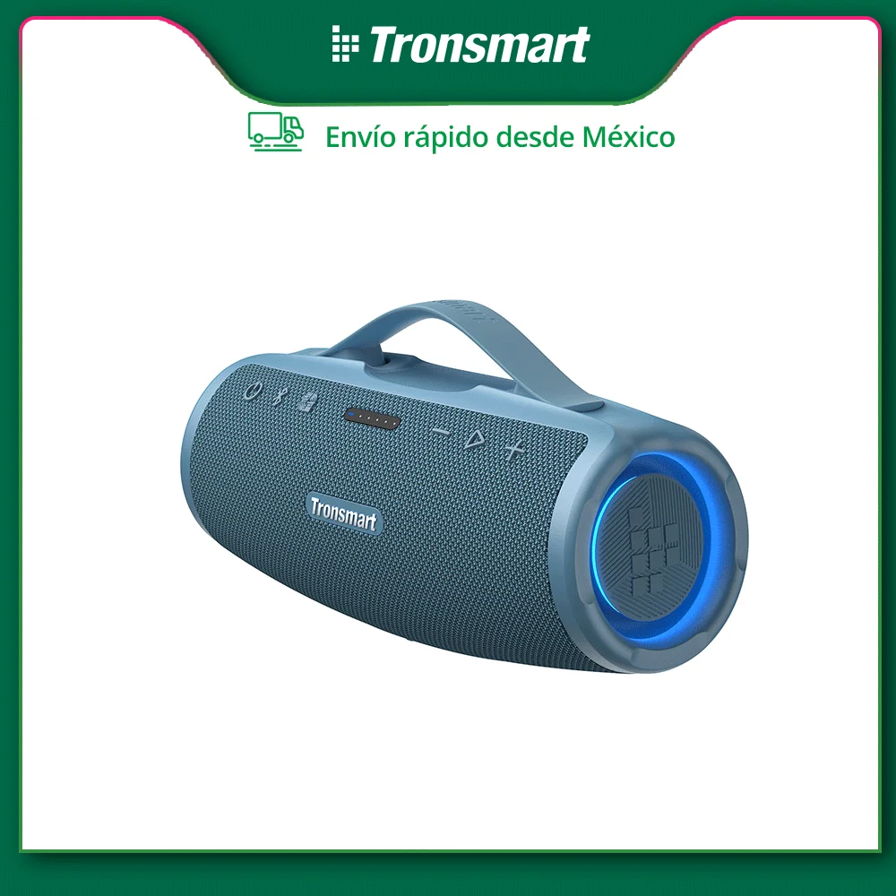 Tronsmart bocinas bluetooth portátil Mirtune S100 Altavoz Bluetooth, Altavoz Inalámbrico con 50W, Resistente al Agua IPX7, Asa Retráctil, Banco de Energía Integrado