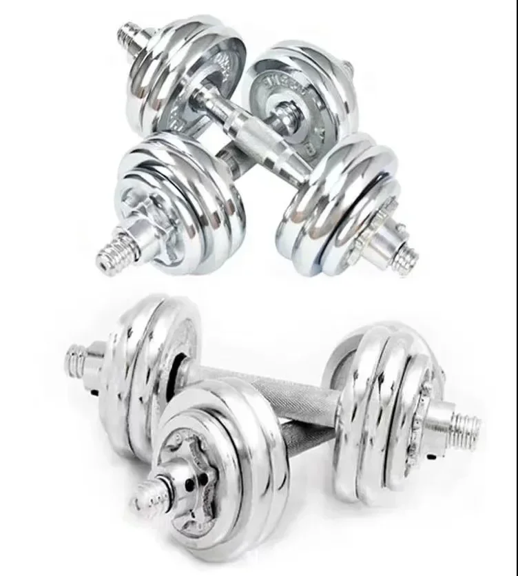 China gym home 30kg chrome baking adjustable dumbbell and barbell sets