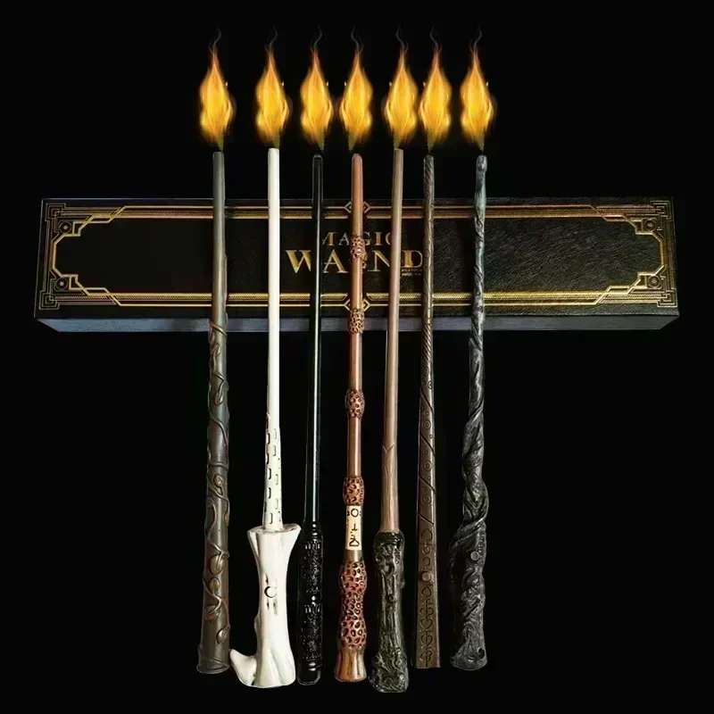 Voll Funktionsfähiger Feuer-Spuckender Leucht-Zauberstab – Halloween Cosplay Requisiten, Weihnachtsparty Heißes Spielzeug Geschenk – Detail 1
