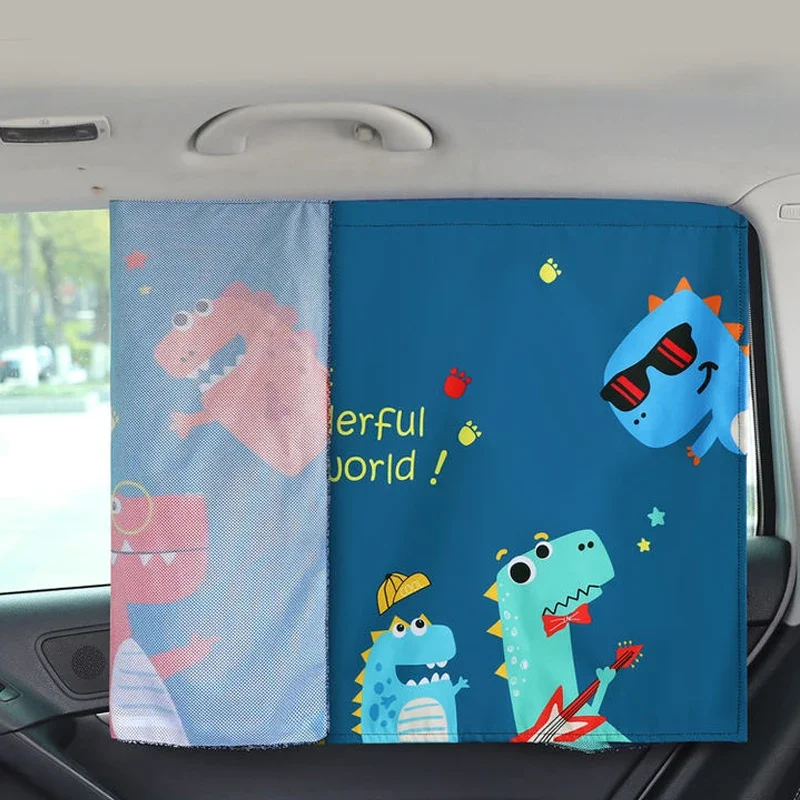 Side Window Sun Shade for Car Windows,Cartoon Cute Spaceman Magnet Side Window Sunshades Privacy and UV Protection for Children