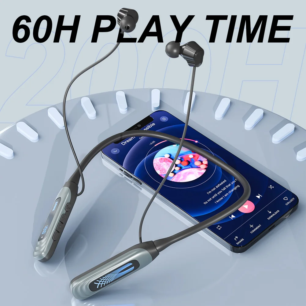 

Headphones wireless Bluetooth 5.4, high quality intra-ear sports running headphones Waterproof,with night running lights 80Hrs