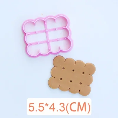 Retro Square Round Classic Biscuit Mold 3D Press Cookie Embosser Stamp Birthday Antique Biscuit Mould Cookie Cutter Baking Tools