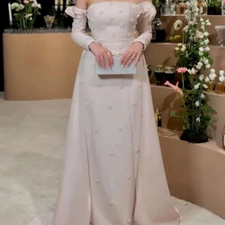 Customized Evening Dress Formal Dearin Strapless A-line Floor Length Skirts Bead Bespoke Occasion Dresses Prom Gown Saudi Arabia