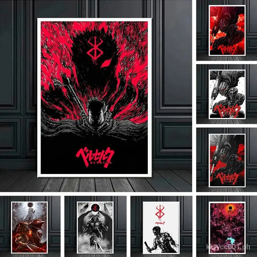 Vintage Japanese Anime Berserk Abstract Poster Print Canvas Wall Art for Gaming Room Home Decor NVL