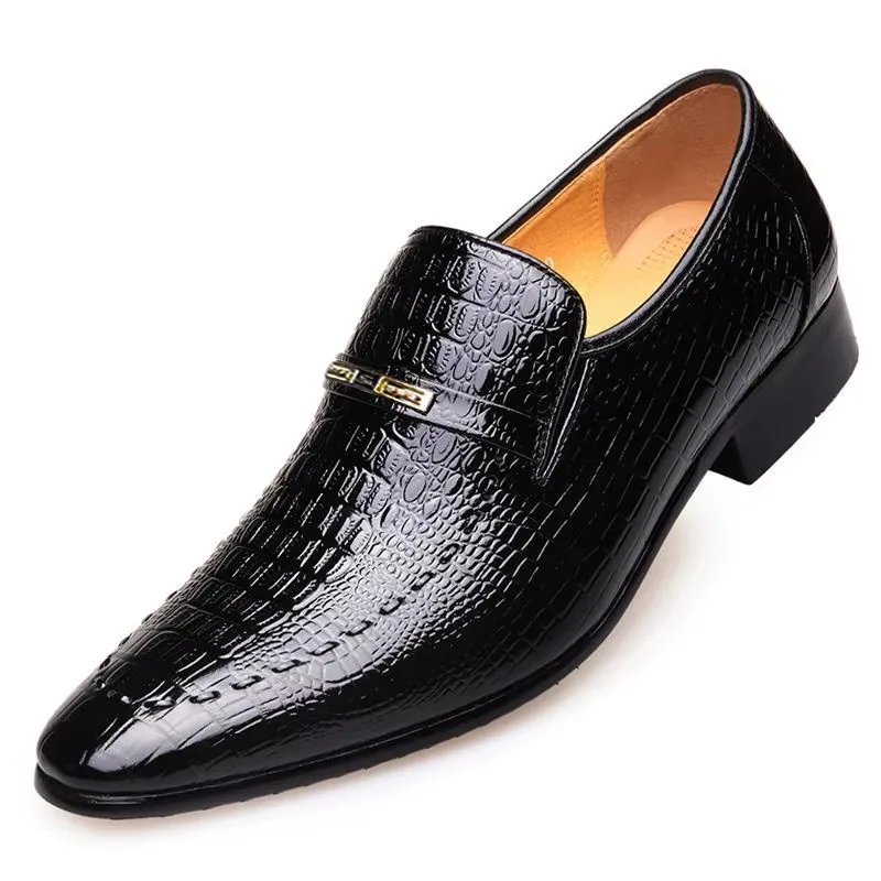 Men's Business Dress Office Shoes Crocodile Grain Leather Shoes Mens  Casual Wedding Party Shoes Men Flats Plus Size 38-48