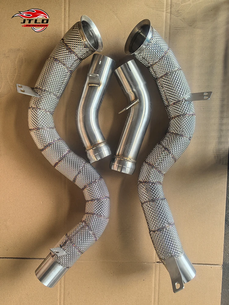 Performance Exhaust DownpipeFor 2016-2019 Mercedes GLC63 AMG W253 Heat Wrapped Turbo Headers