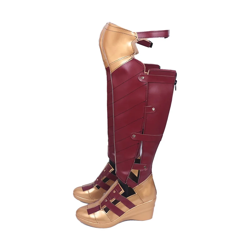 Zapatos de Cosplay de mujer maravilla, botas por encima de la rodilla, mascarada de Halloween, accesorios de disfraz de fiesta de actuación de Carnaval