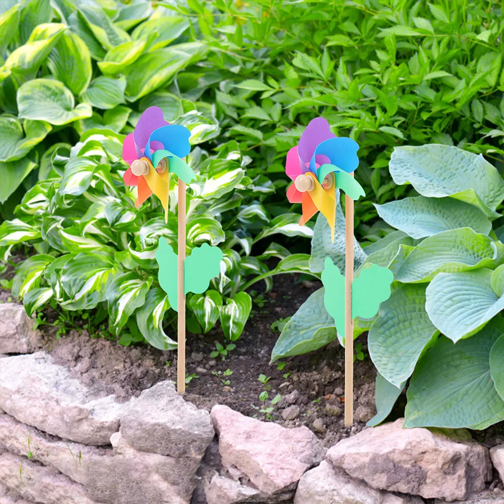 

6 Pcs Pinwheels for Garden Color Windmill Outdoor Decoration Props Crafts Toddler Mini