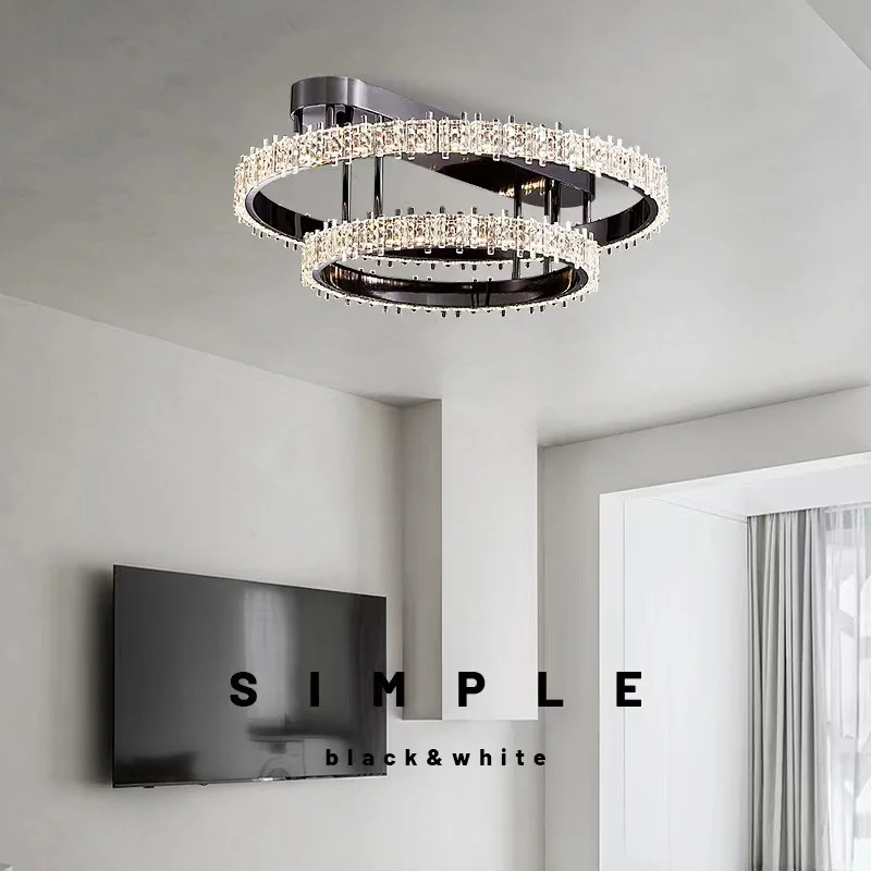 Ceiling Lights Modern Light luxury and elegant living room ceiling lamp Italian minimalist home master bedroom lamp black design