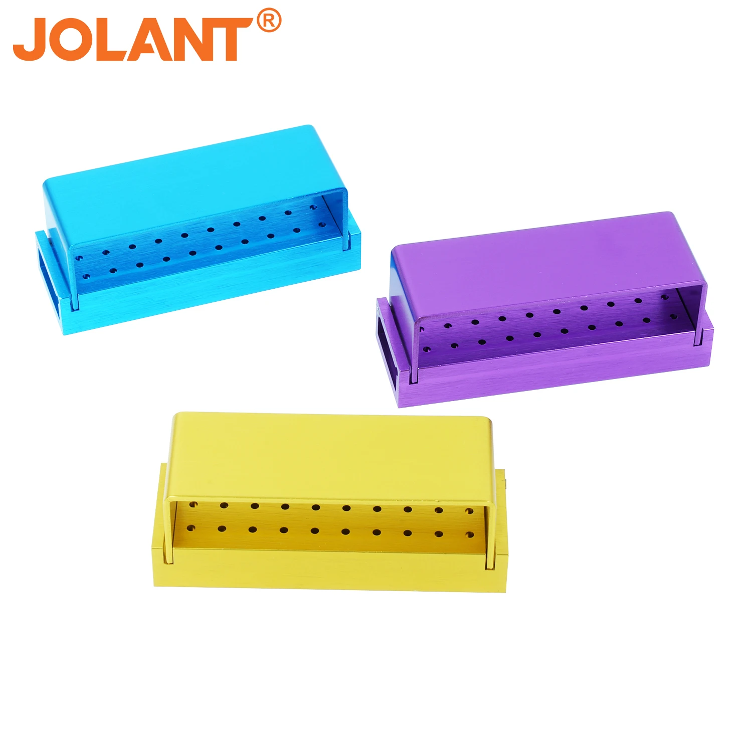 

JOLANT 30 Holes Aluminium Dental Burs Drill Disinfection Block FG Bur Sterilization Holder Autoclavable