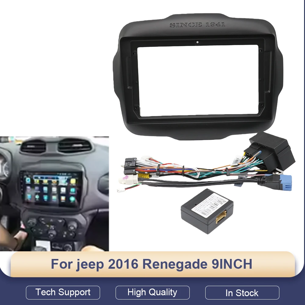

9INCH Car Radio for Jeep 2016 Renegade Android Stereo Multimedia Video Player with Navigation Cables Harness Frame