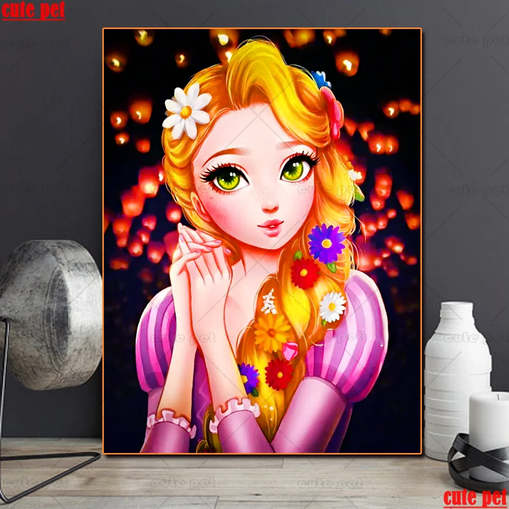 new arrival Diamond Painting Cartoon flower girl Diamond Mosaic Embroidery Full Drill Diy Cross Stitch Children gift Home Decor