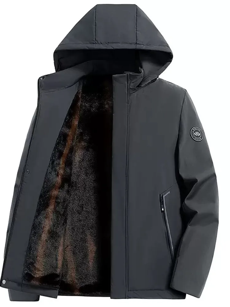 Осенне-зимняя модная тенденция для спорта на открытом воздухе, утолщенный теплый пуховик, мужская повседневная свободная ветрозащитная куртка с капюшоном больших размеров