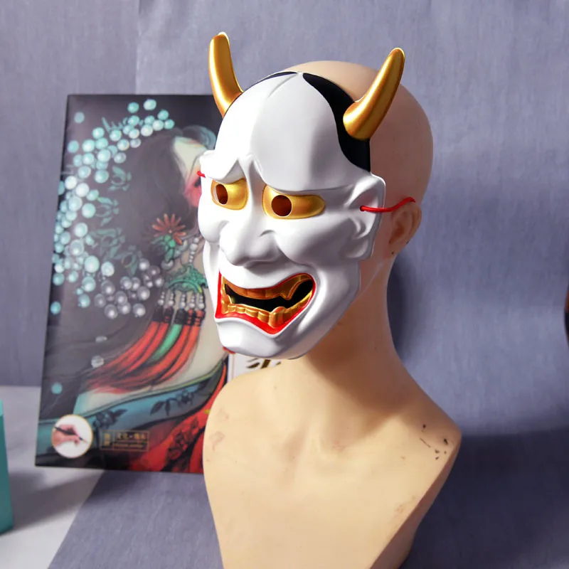 สไตล์หน้าสยองขวัญ, หน้ากาก Prajna ญี่ปุ่น, ใบหน้าผีที่น่ากลัว, ตกแต่งบ้านผีสิงสยองขวัญฮาโลวีน, หน้ากากเรซินสําหรับผู้ใหญ่ทุกเพศ
