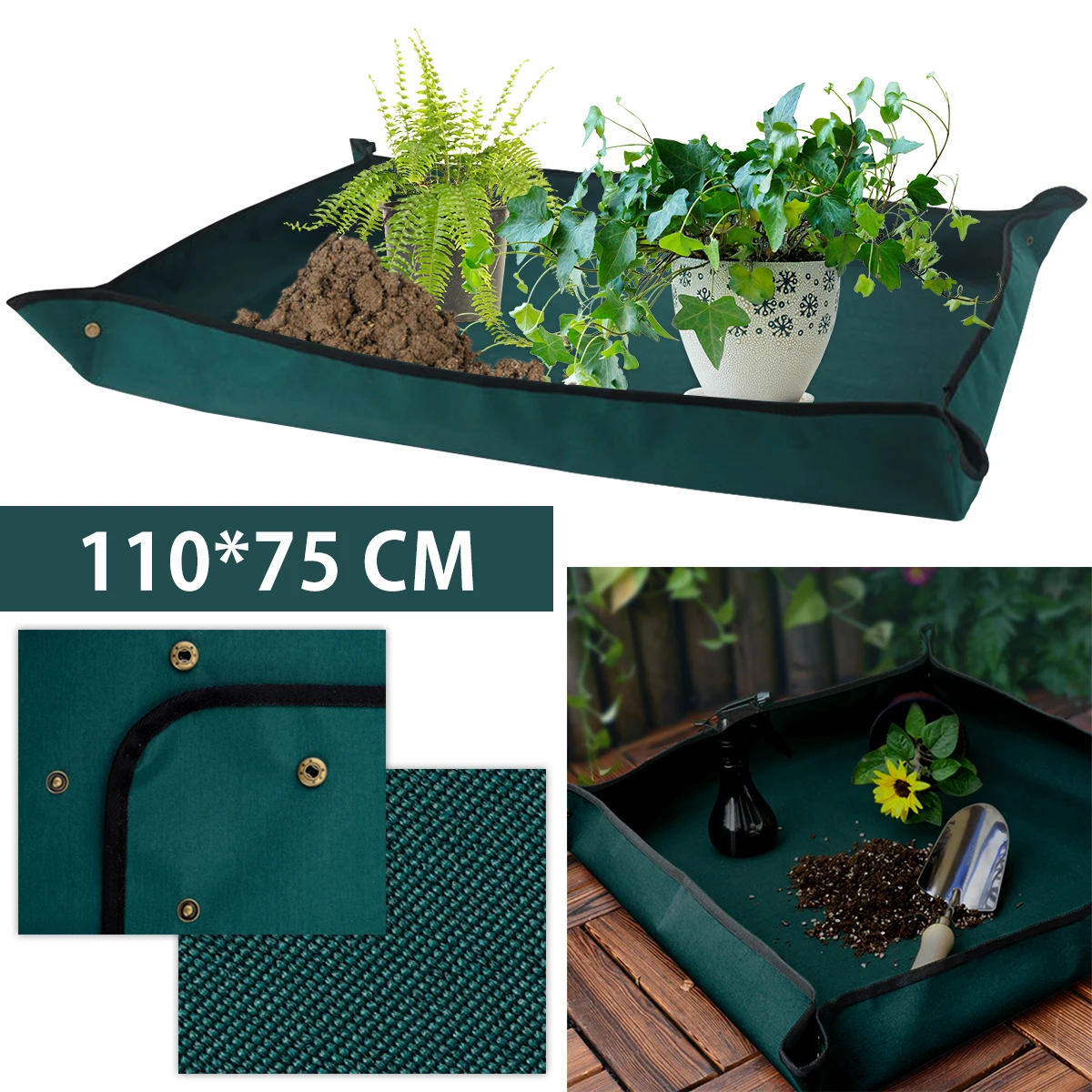 110CM Planting Mat Oxford Cloth Plant Repotting Mat Foldable Waterproof Gardening Potting Pad Flower Pots Transplanting Mats