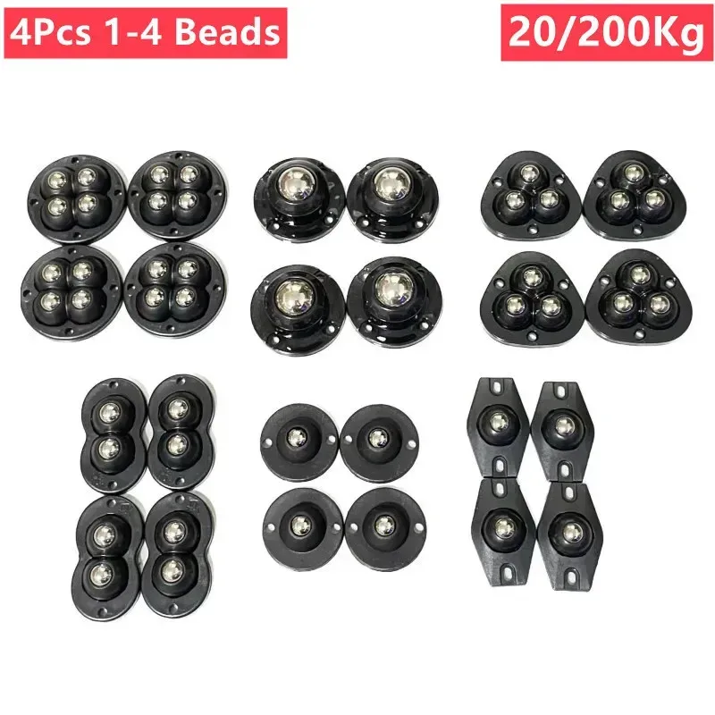 4 قطعة عجلات الأثاث عجلات 1/2/3/4 الخرز بكرة ذاتية اللصق الفولاذ المقاوم للصدأ 360 °   دوران عجلة عالمية تحميل 20/200 كجم