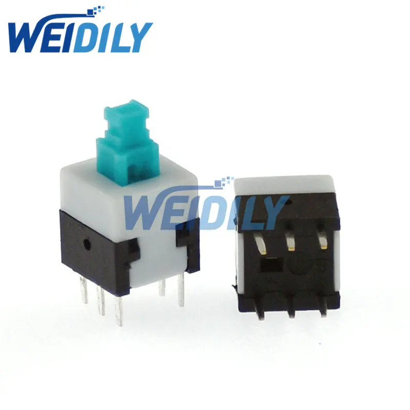 Microinterruptor de encendido táctil de 6 pines, botón de encendido y apagado automático, interruptor de enclavamiento electrónico, 8x8, 8x8mm, 10