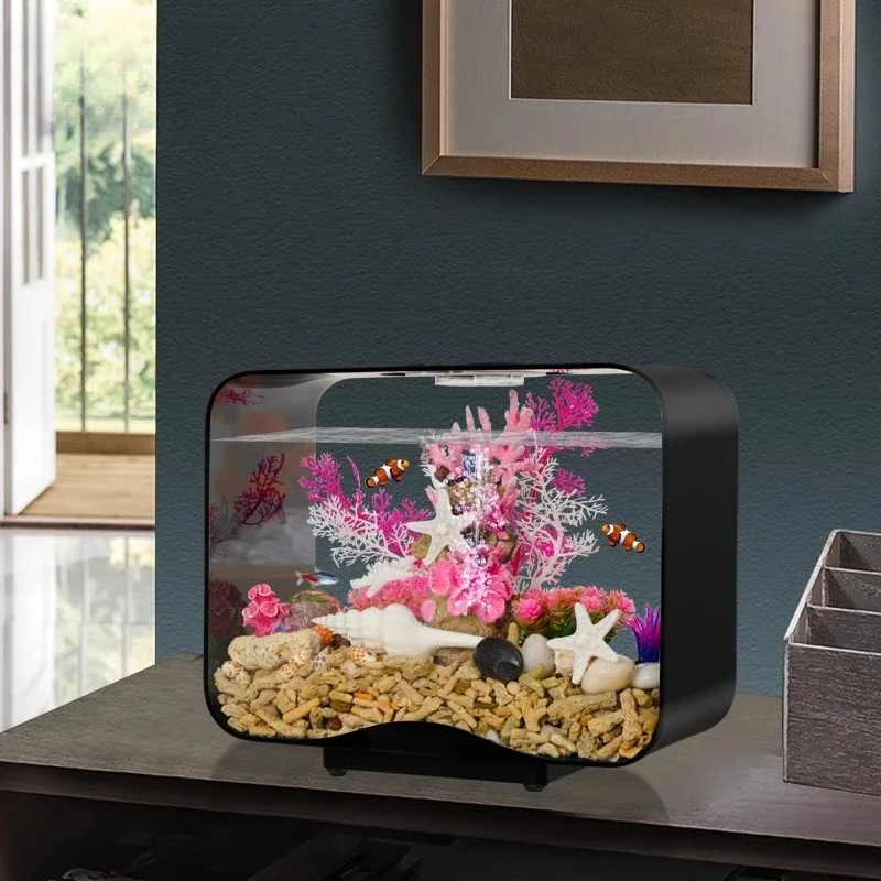 Water-free fish tank living room small desktop intelligent ecological goldfish tank oxygen filter all-in-one machine aquarium