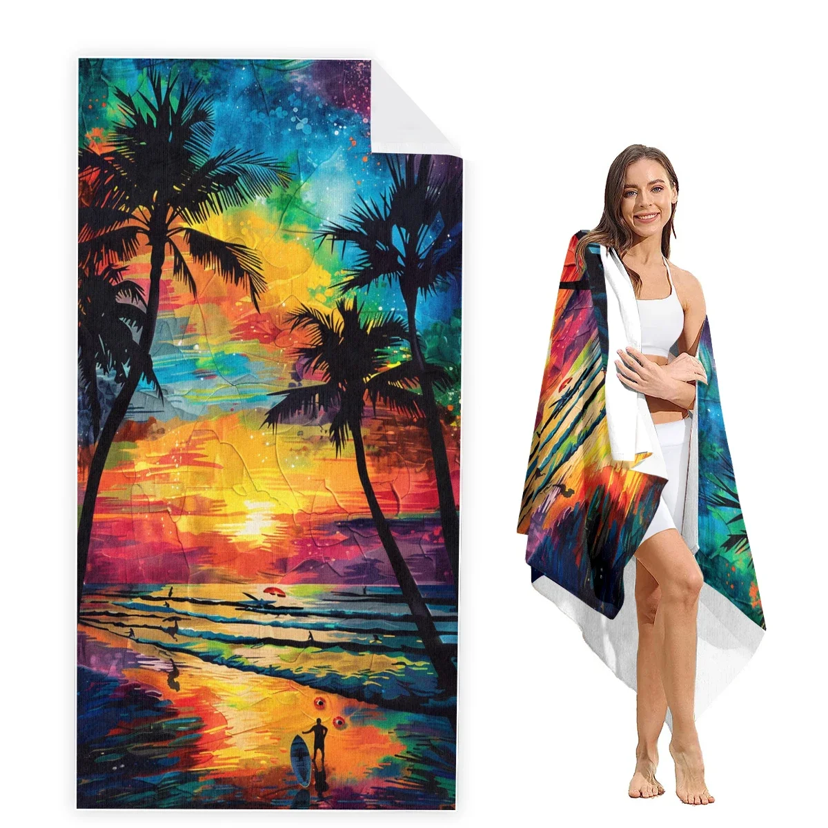 

Sandbeach Beach Towel Oversized,Super Absorbent Sand Free Thick Microfiber Beach Towel,Beach Towels for Kids,Men,Women,Girls,Boy