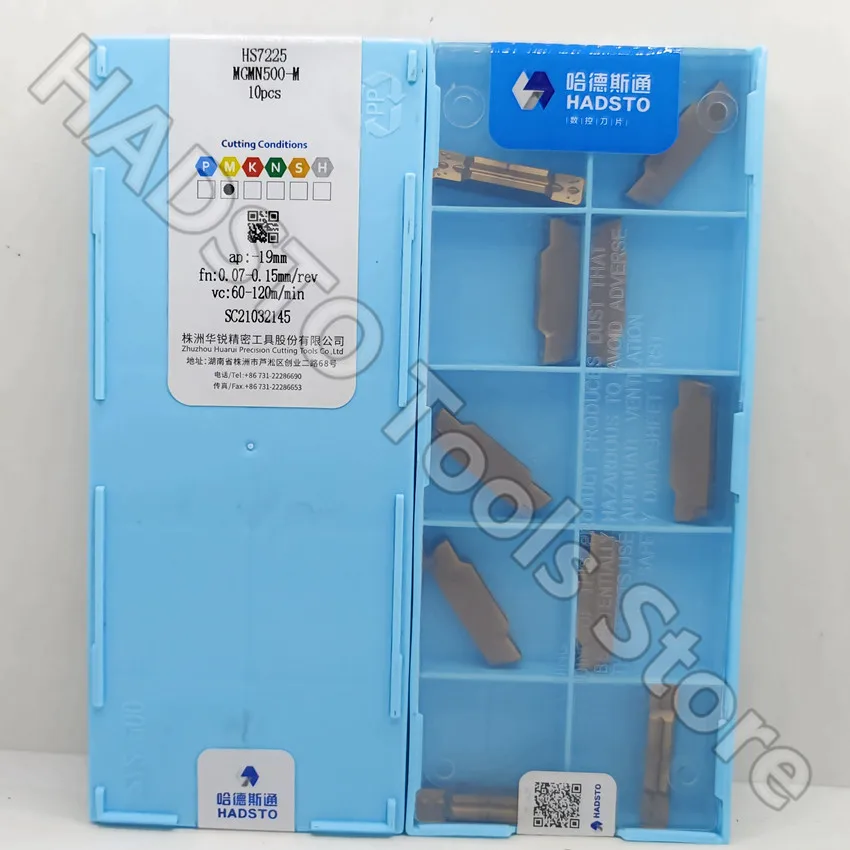 MGMN500-M HS7225 MGMN500-M MGMN500 5.0mm HADSTO carbide inserts Cut off Slotting inserts For Stainless steel 10pcs/box