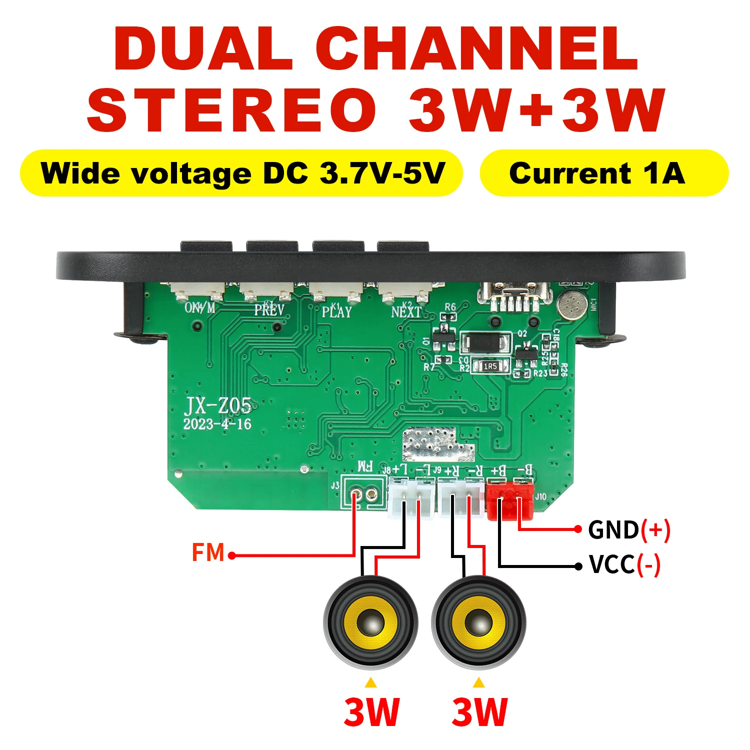 DC 5V Bluetooth 5.0 płyta dekodera MP3 6W wzmacniacz MP3 obsługuje nagrywanie rozmów 3.5mm USB TF FM dla głośnik samochodowy modułu