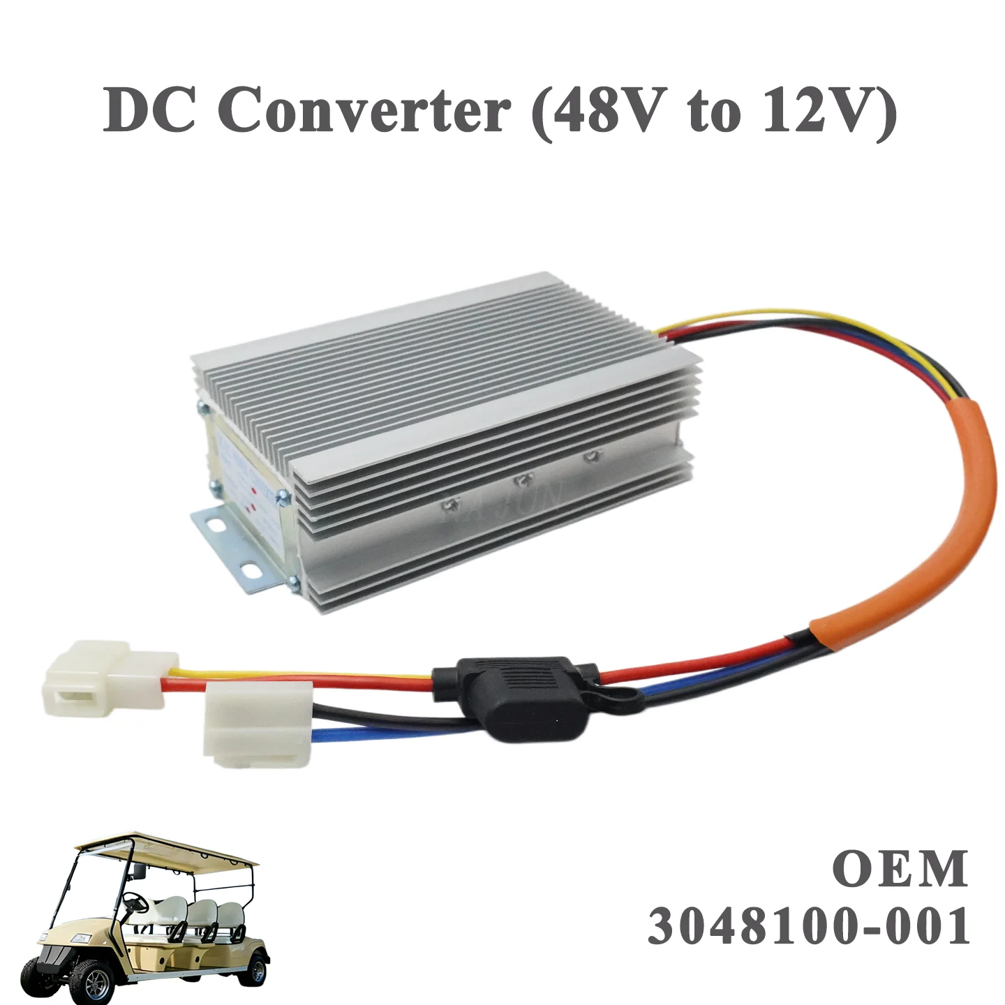 Golf Cart Accessories Eagle 48V to 12V DC Converter 20A Voltage Reducer Regulator Power Supply 3048100-001