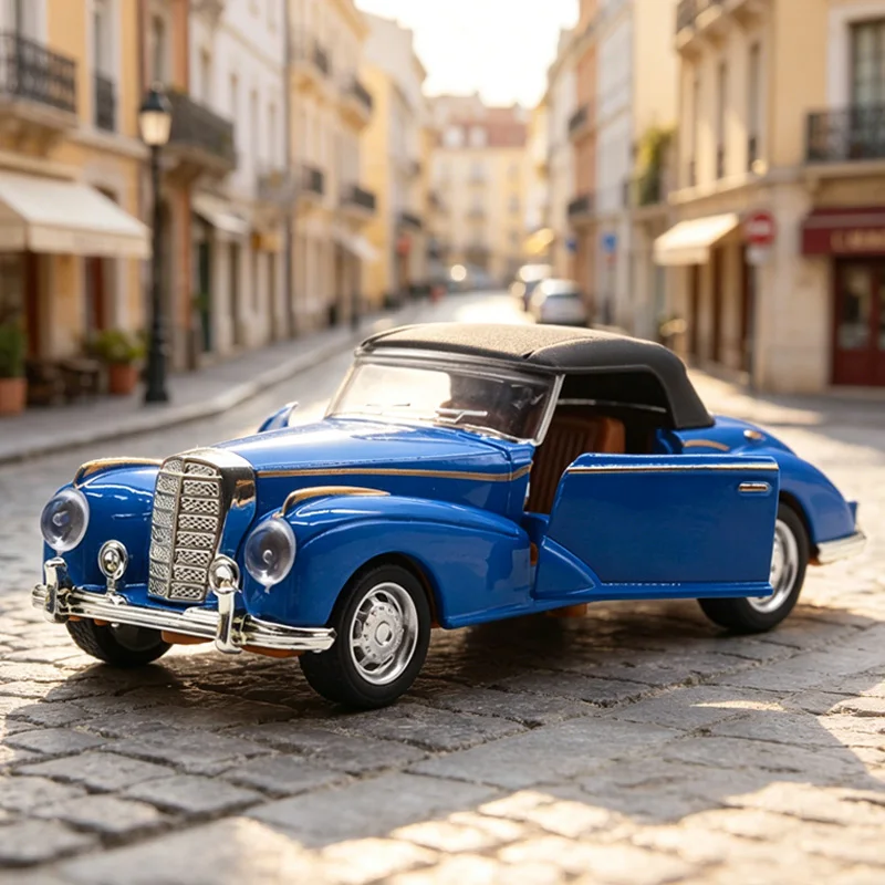 

1:36 Scale Die-Cast Retro Alloy Mercedes Classic Car Model, Decorative Collectible Toy for Boys，no music no light